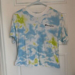 Champion Blue and Green Tie-Dye Tee